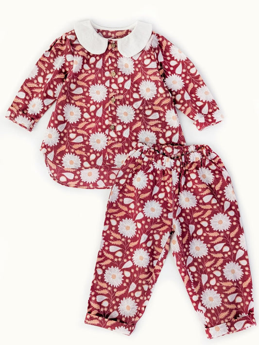 Cherry Baby Collar Sleeve Co-Ord Set