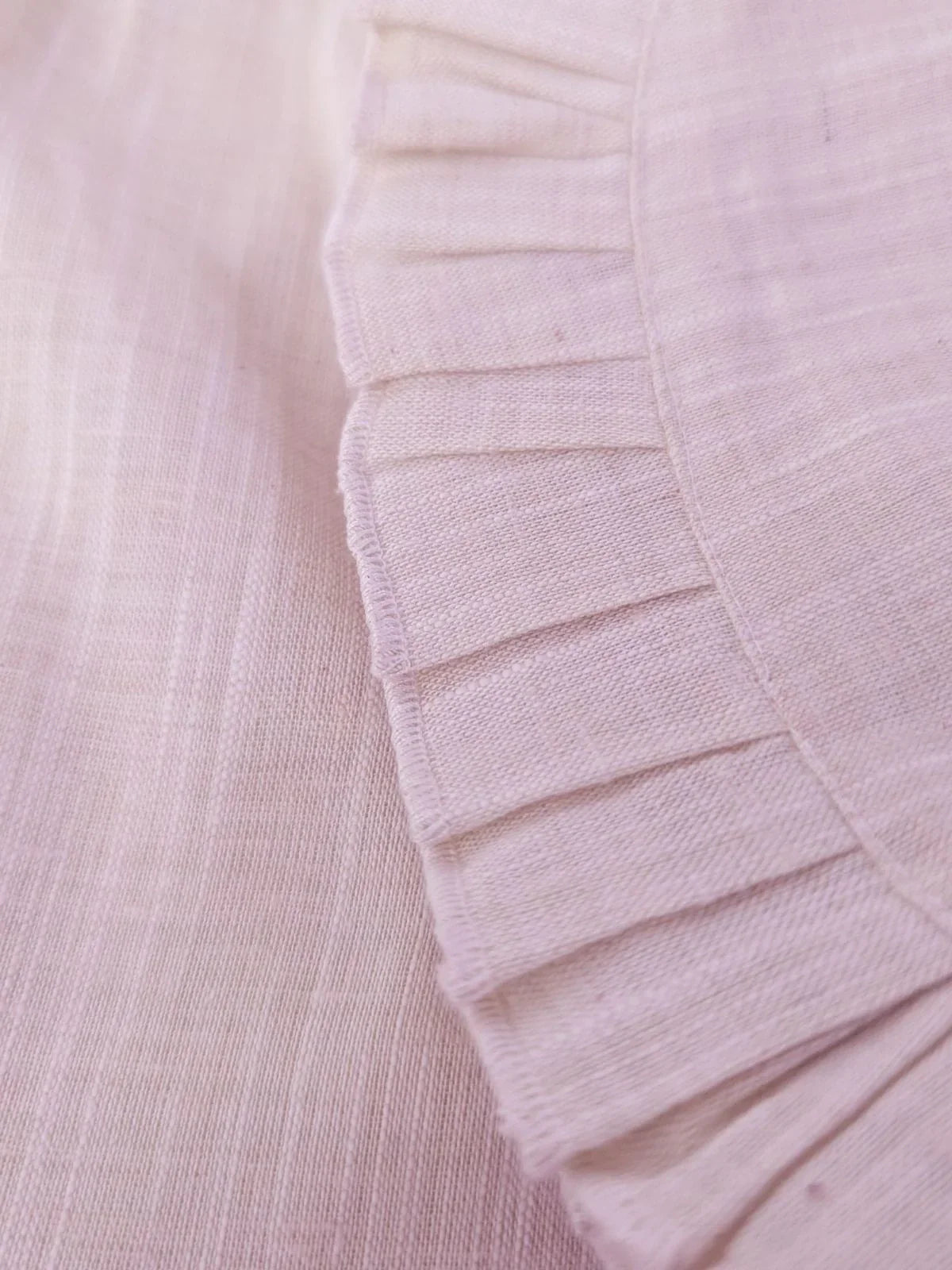 Creamy Rose Ruffled Cotton Summer Top Bottom Set