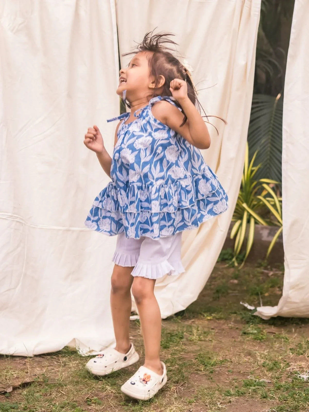 Daisy Royal Blue Ruffled Co-ord Set