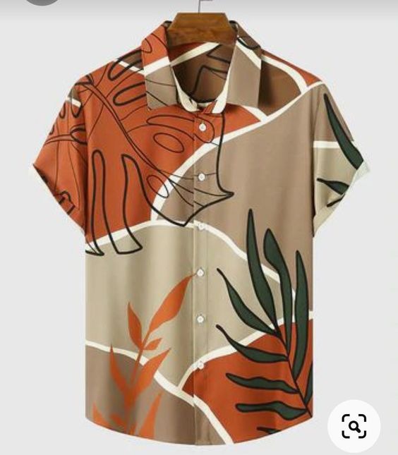 Earth Tone Abstract Leaf Shirt