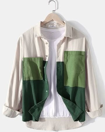 Tri-Tone Green Block Shirt
