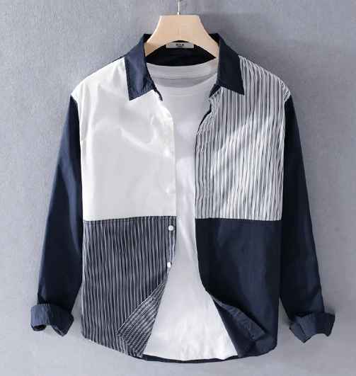 Black Full Sleeves Cotton Shirt For Men