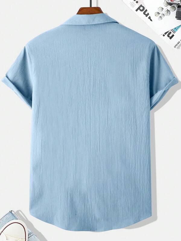 Zenith Blue Seersucker Half Sleeve Shirt