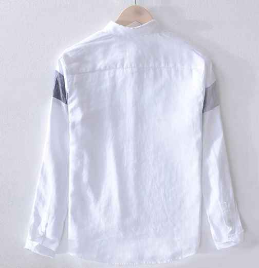 White Full Sleeves Cotton Shirt For Men
