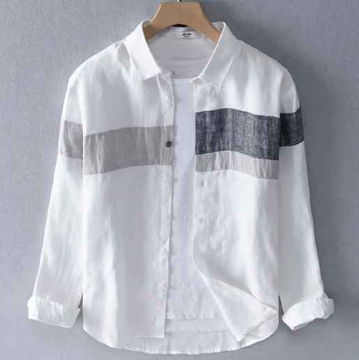 White Full Sleeves Cotton Shirt For Men